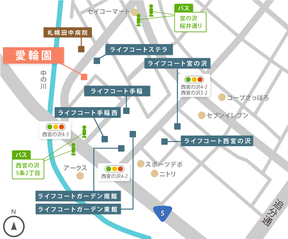 愛輪園の周辺地図